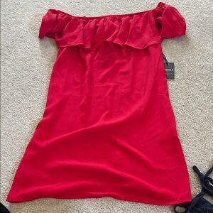 Forever 21 Vibrant red dress - off the shoulder